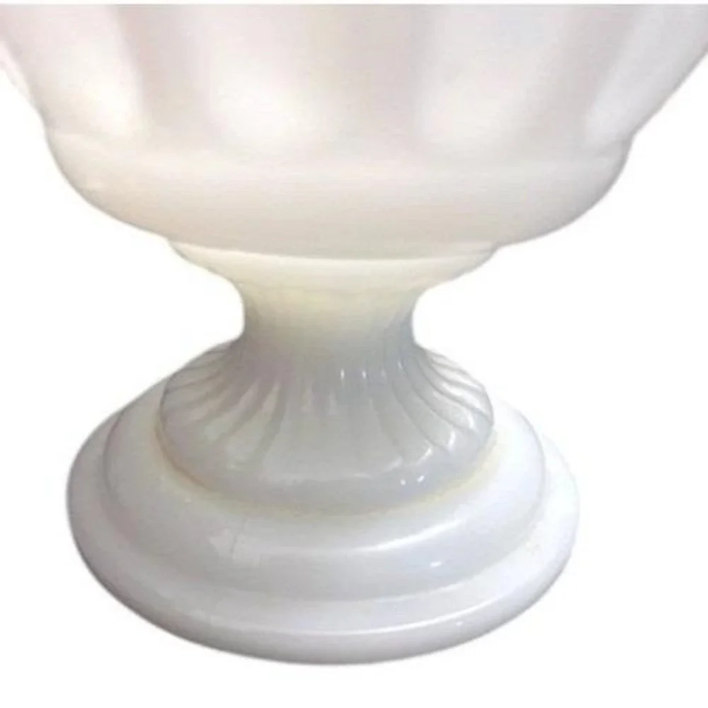 Vintage Brody Co. Milk Glass Vase Thumbnail Pedestal Scalloped Collectible Decor